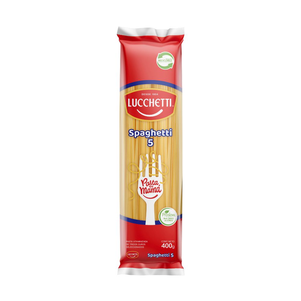 Imagen de 1 Fideo Lucchetti Spaghetti 5 Pol 400 gr incluido en Canasta Rapanui Irurzun