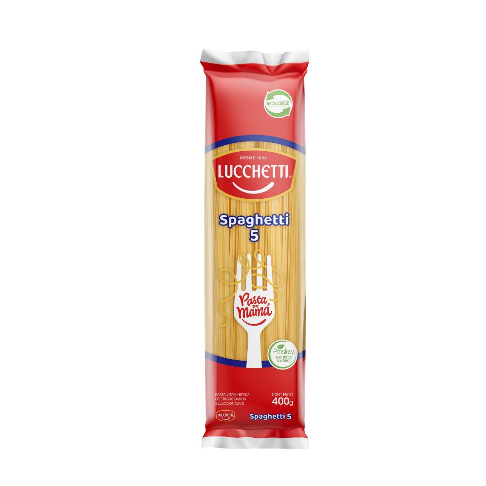 Imagen de 2 Fideo Lucchetti Spaghetti 5 Pol 400 gr incluido en Canasta Torres del Paine Irurzun